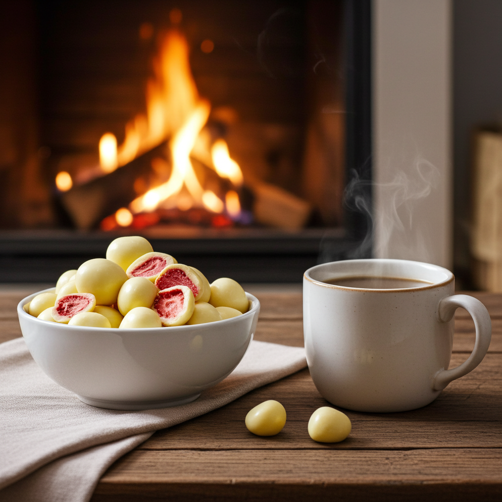 Erdbeeren gefriergetrocknet mit Joghurt-Schokolade