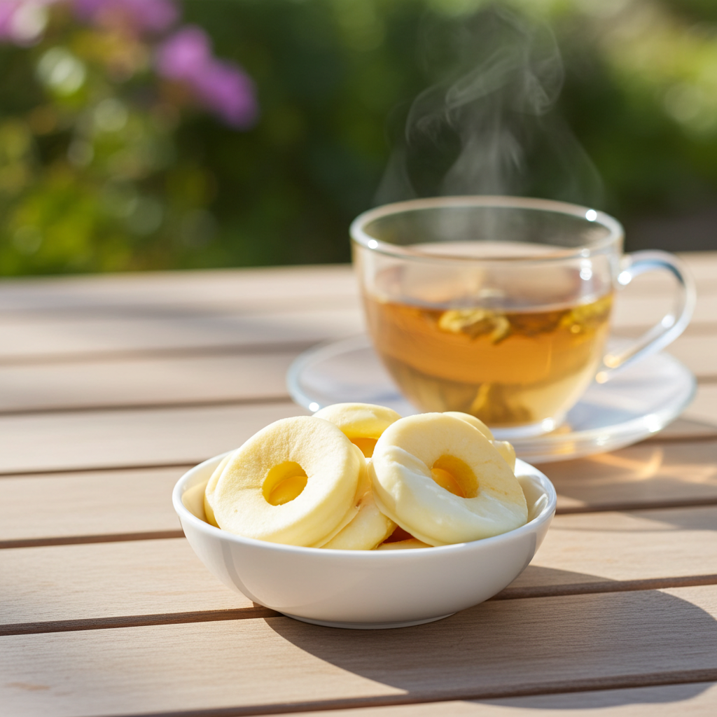 Apfelringe mit Joghurt-Schokolade