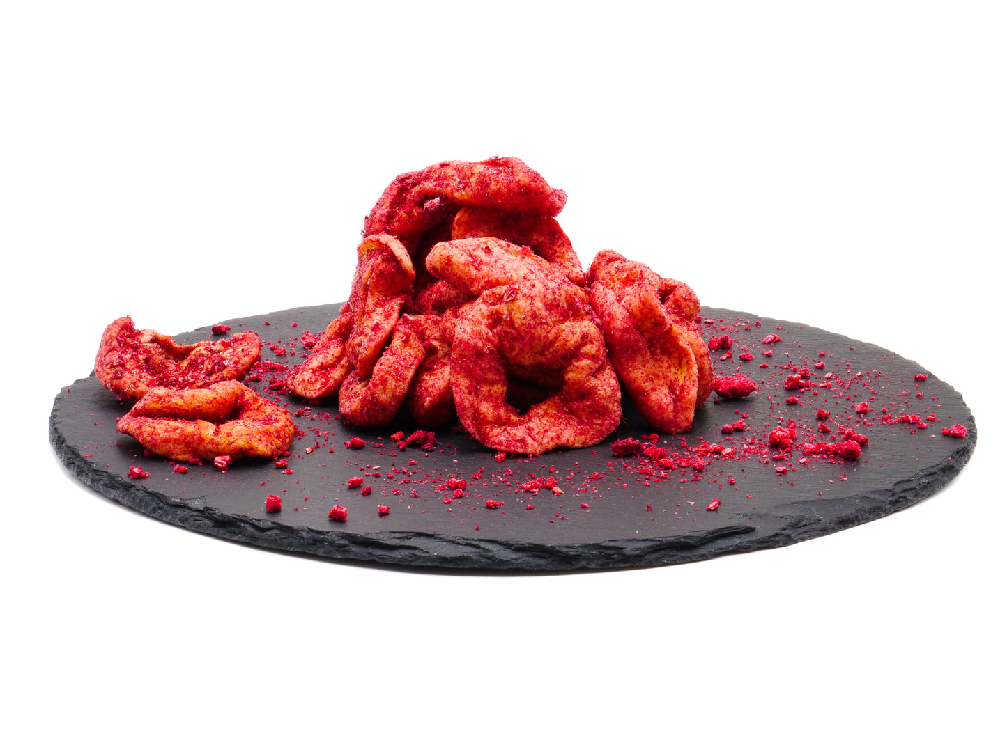 Apfelringe-Himbeerpulver