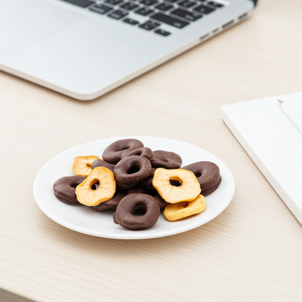 Apfelringe mit Zartbitter-Schokolade