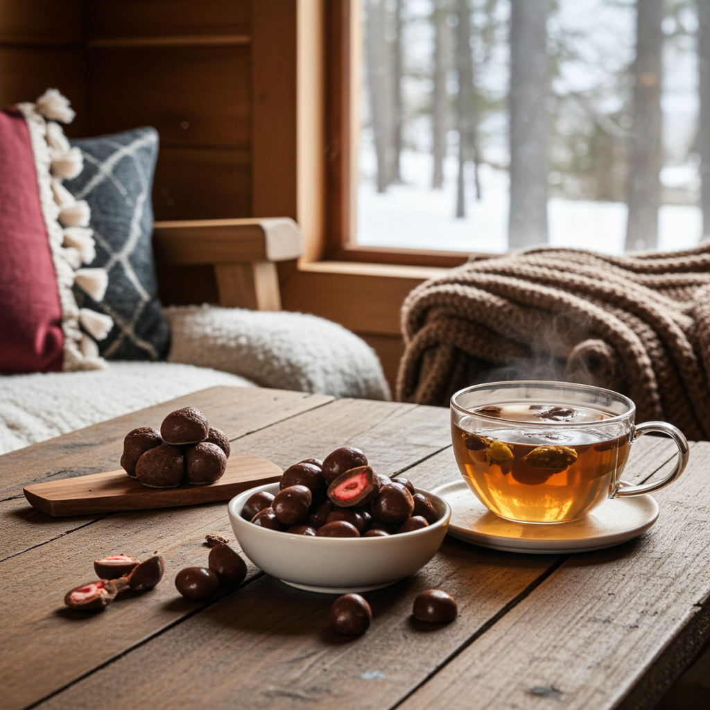 Erdbeeren gefriergetrocknet mit Vollmilch-Schokolade