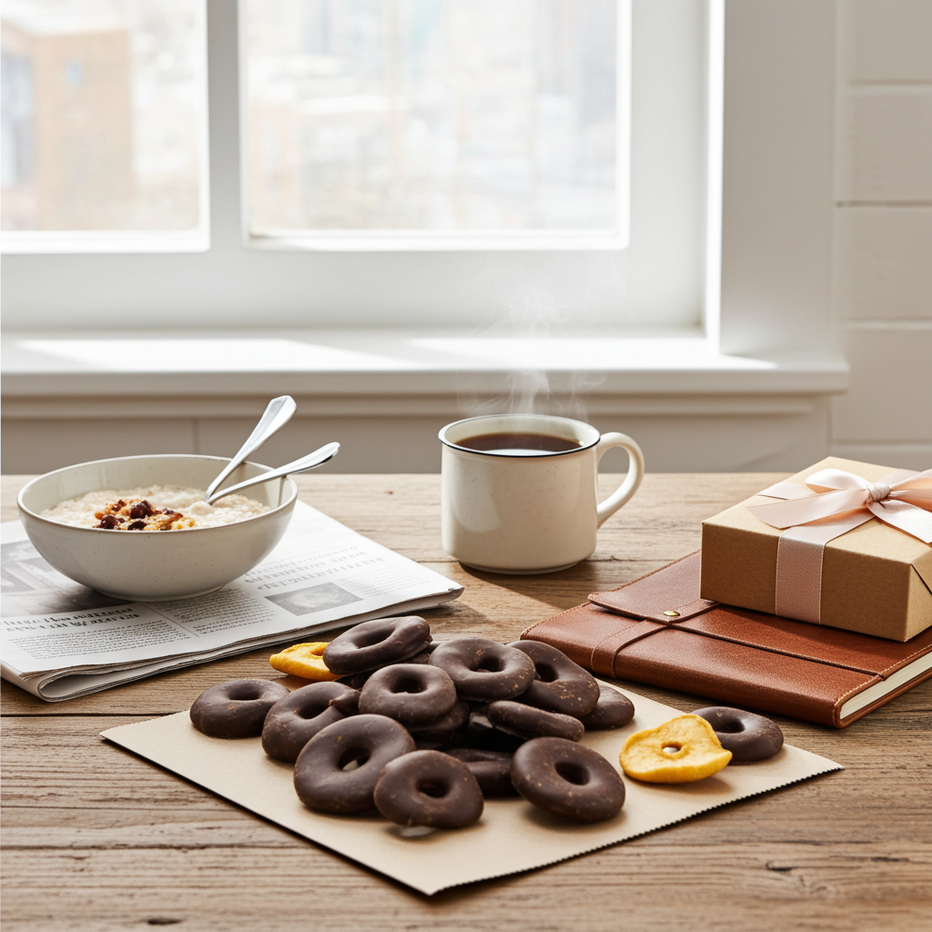 Apfelringe mit Zartbitter-Schokolade