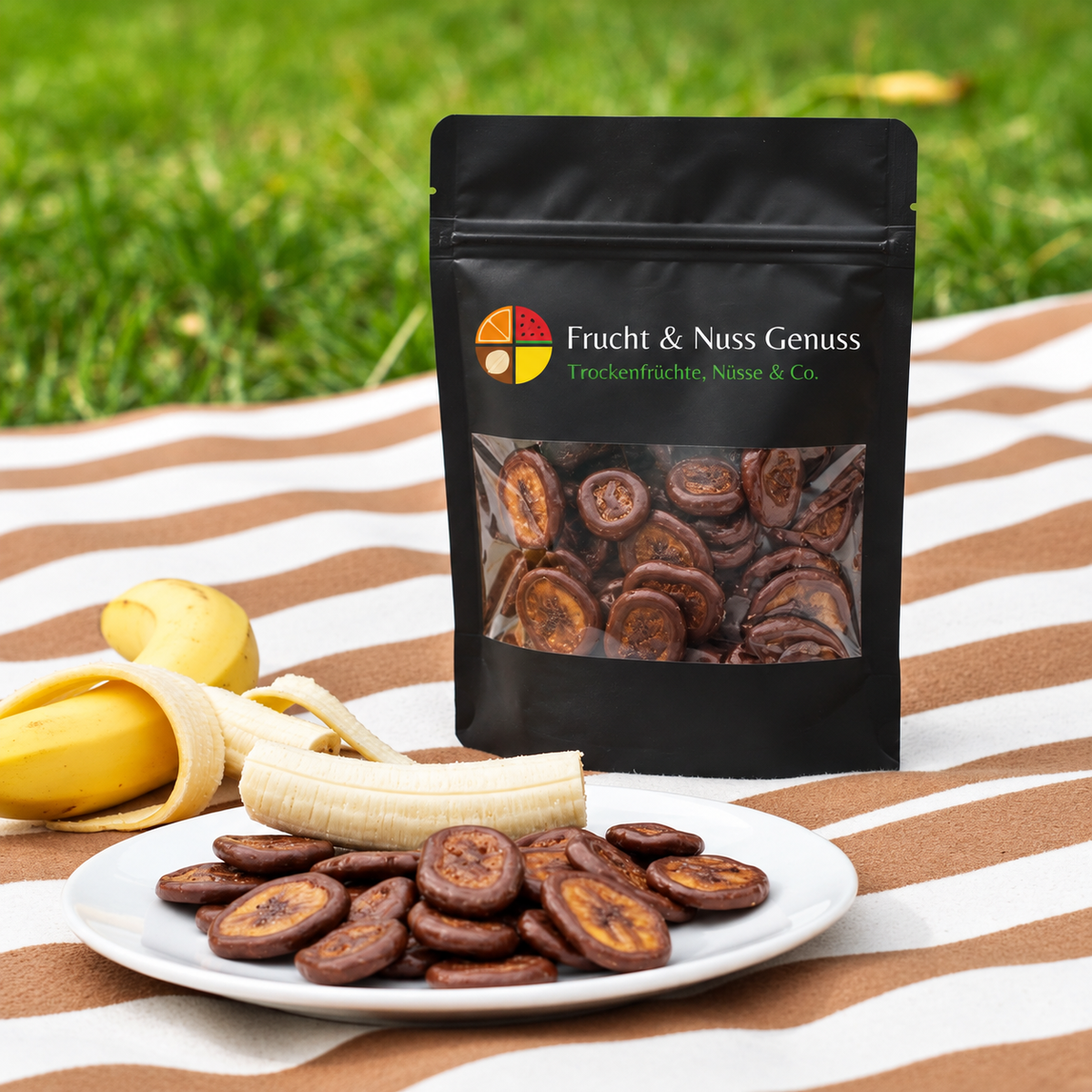 Bananenchips mit Zartbitter-Schokolade
