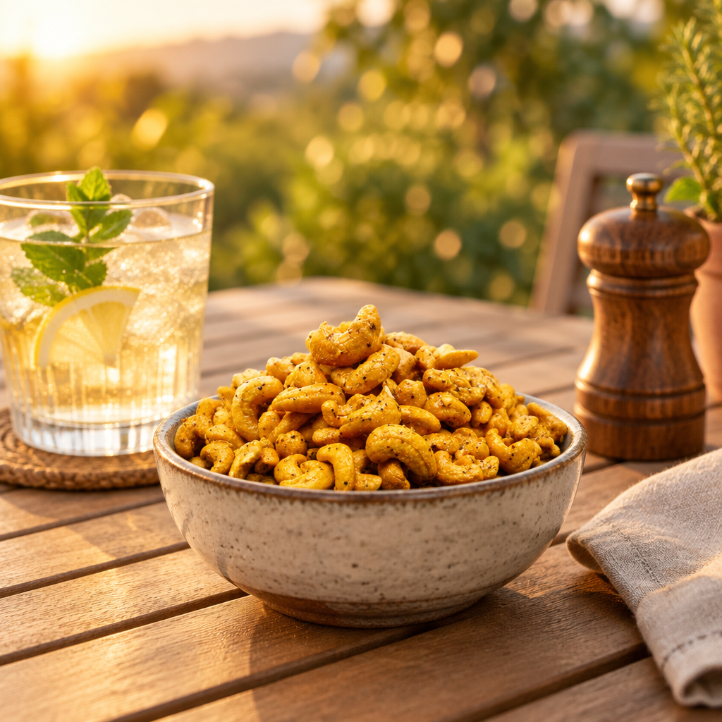Cashewkerne (geröstet, mit "Tellicherry-Pfeffer")