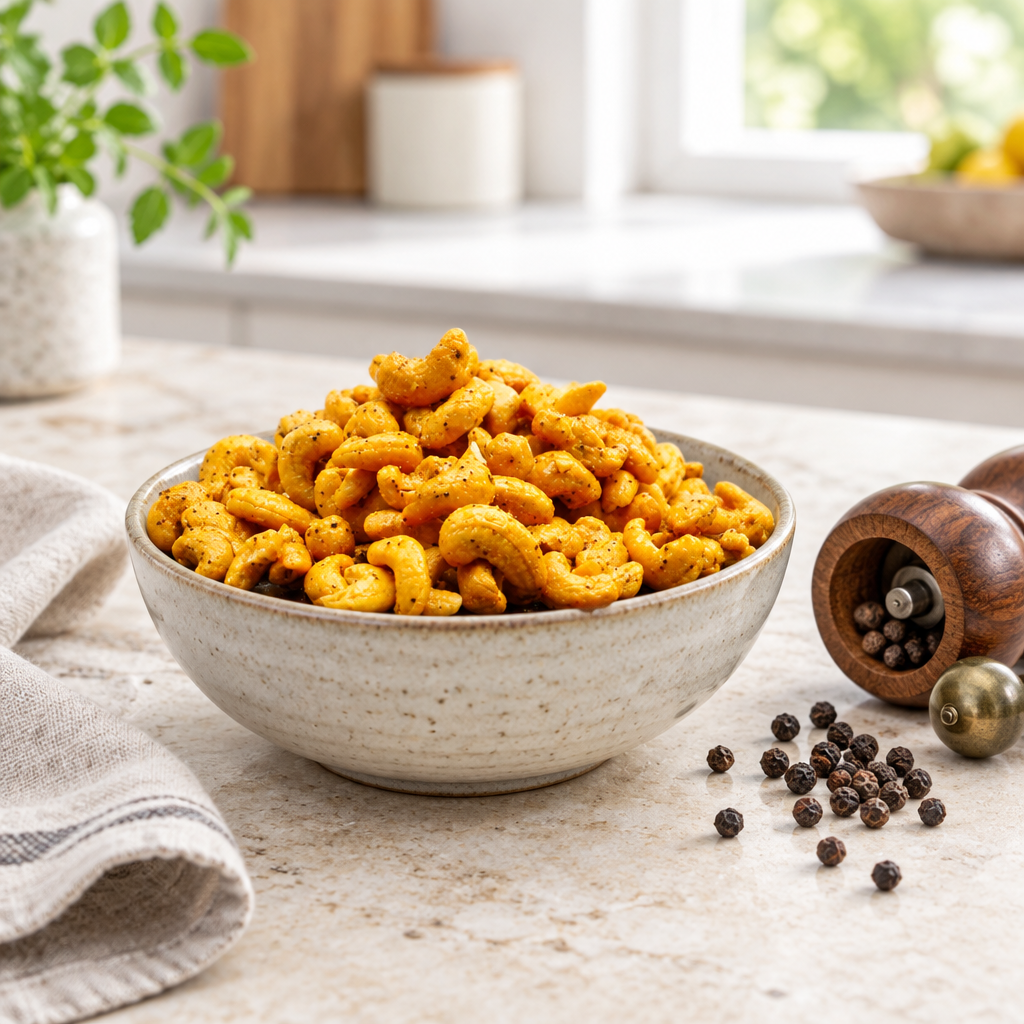 Cashewkerne (geröstet, mit "Tellicherry-Pfeffer")