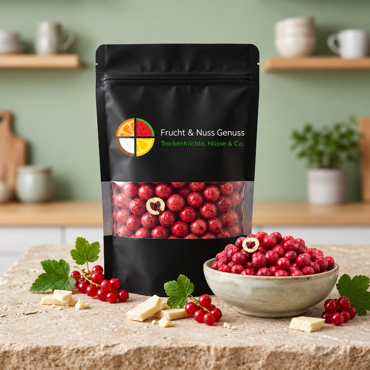 Johannisbeeren mit weißer Schokolade