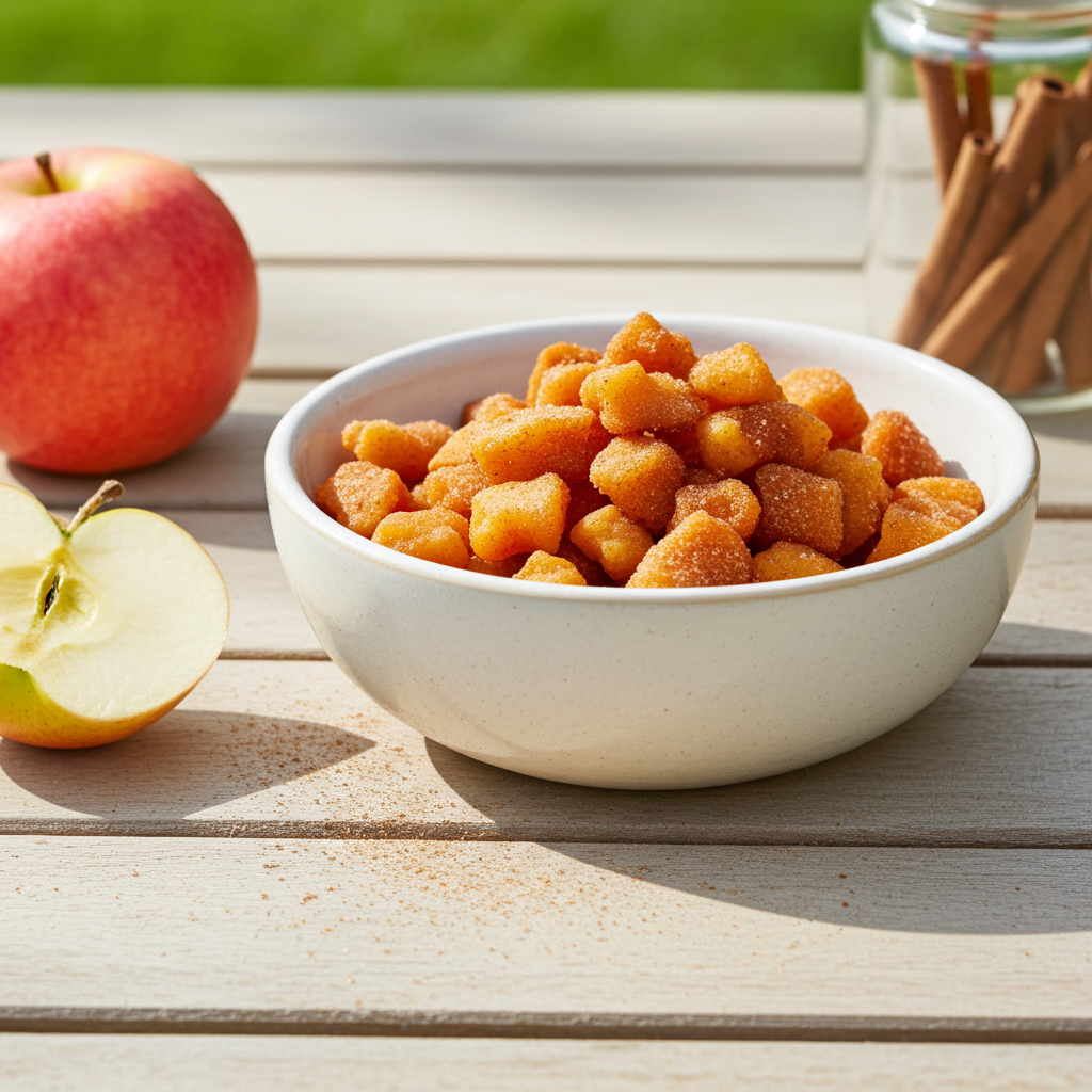 Apfelstücke getrocknet (mit Zimt & Zuckerkruste)