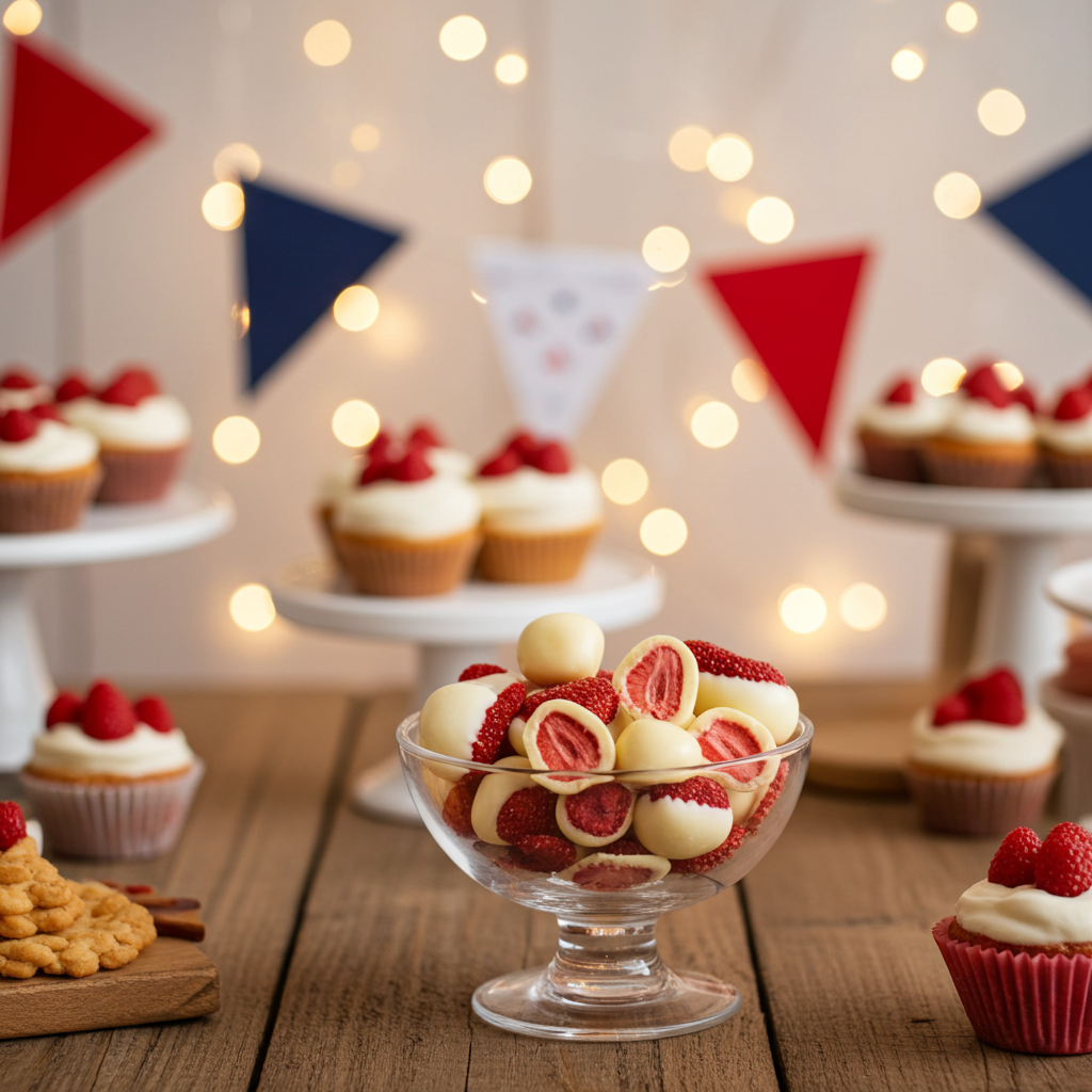 Erdbeeren gefriergetrocknet mit Joghurt-Schokolade