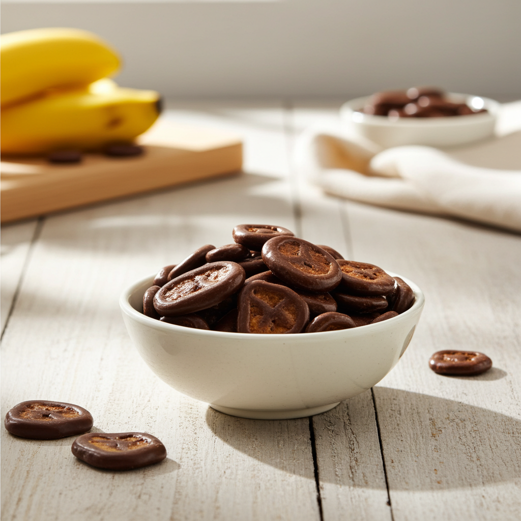 Bananenchips mit Zartbitter-Schokolade