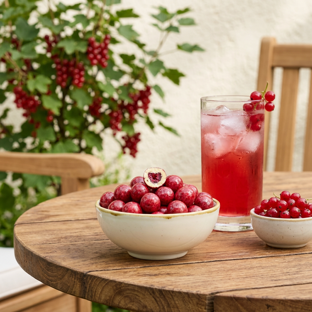 Johannisbeeren mit weißer Schokolade