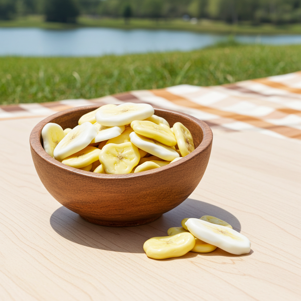 Bananenchips mit Joghurt-Schokolade
