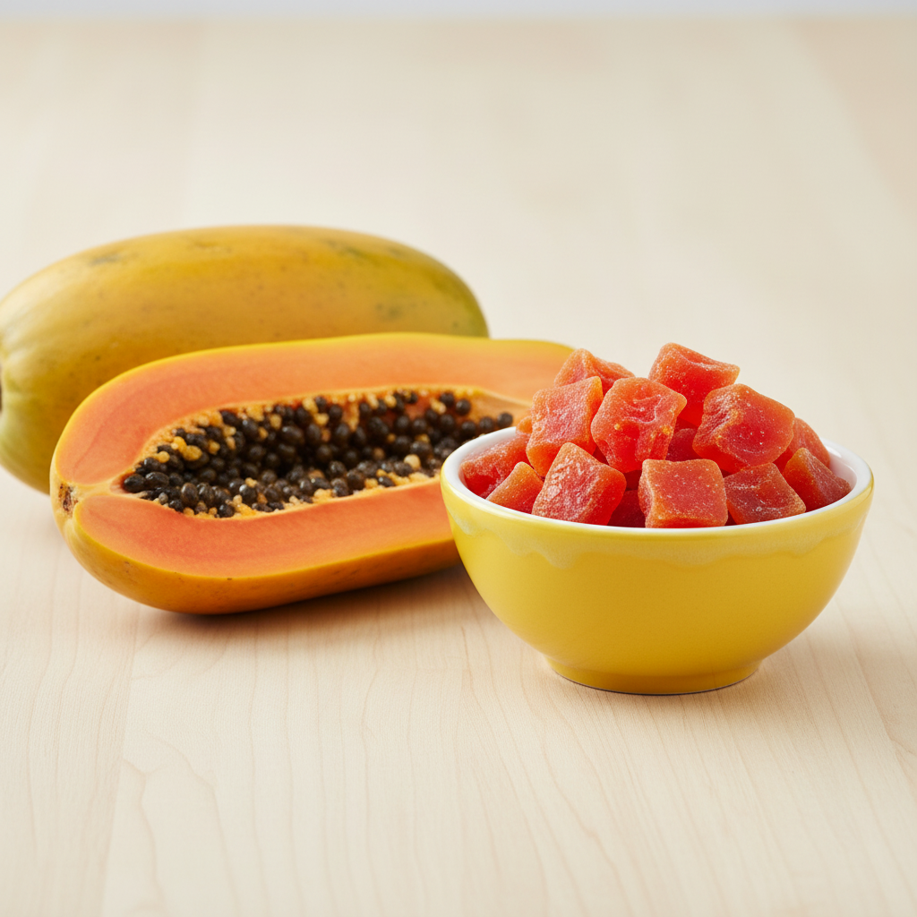 Papaya-Stücke (kandiert, getrocknet)