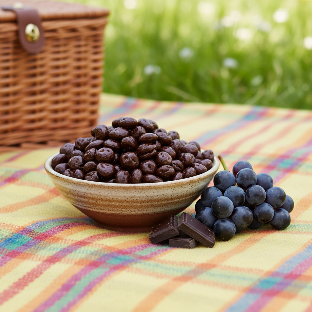 Rosinen (Weinbeeren) in Zartbitterschokolade