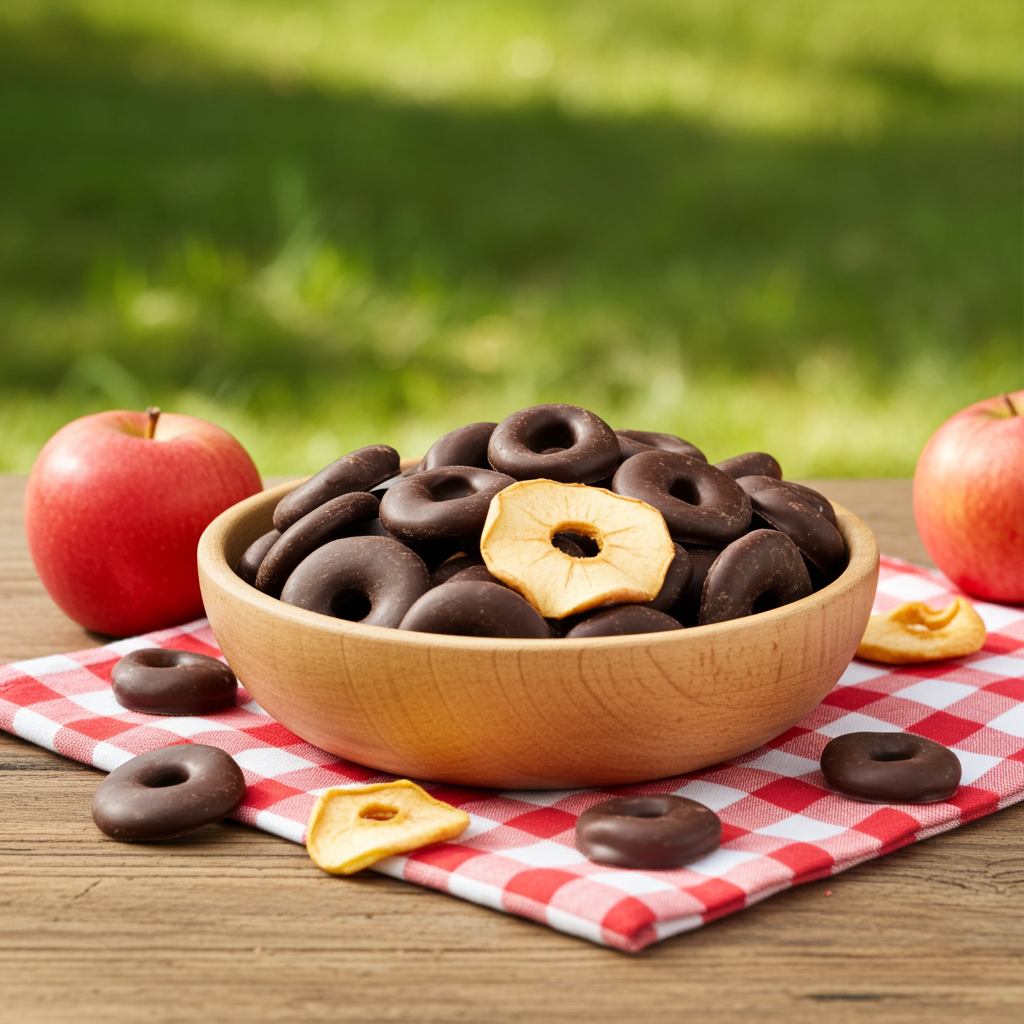 Apfelringe mit Zartbitter-Schokolade