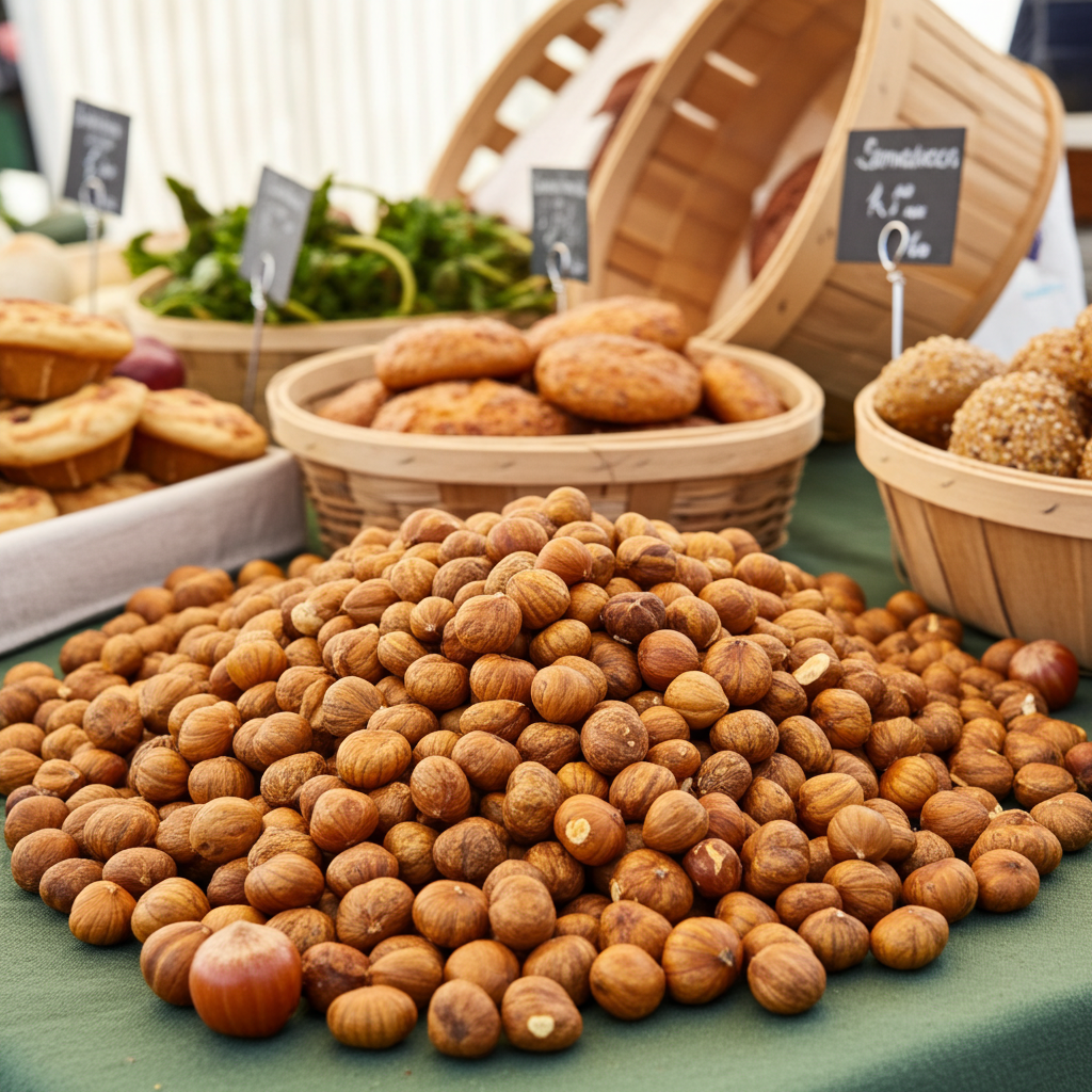 Haselnusskerne (mit Haut, runde Römer)
