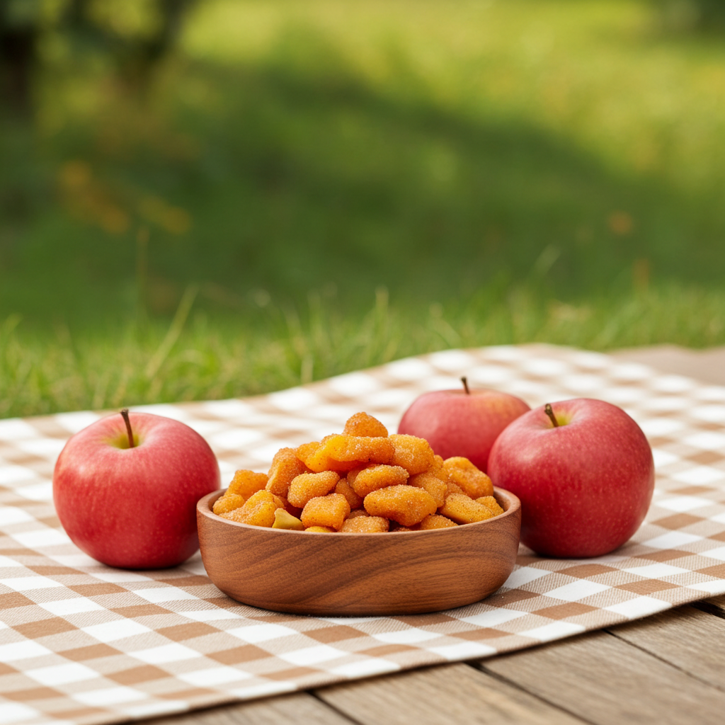 Apfelstücke getrocknet (mit Zimt & Zuckerkruste)