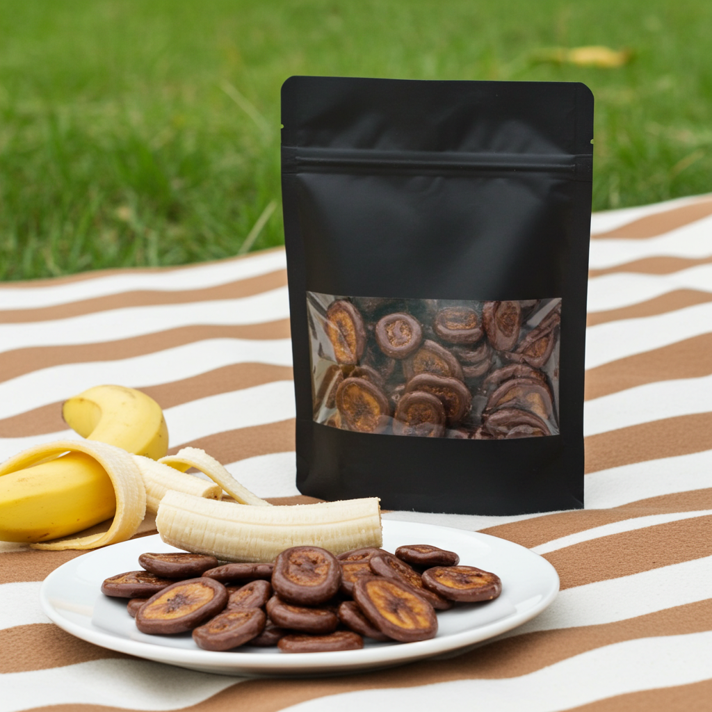 Bananenchips mit Zartbitter-Schokolade